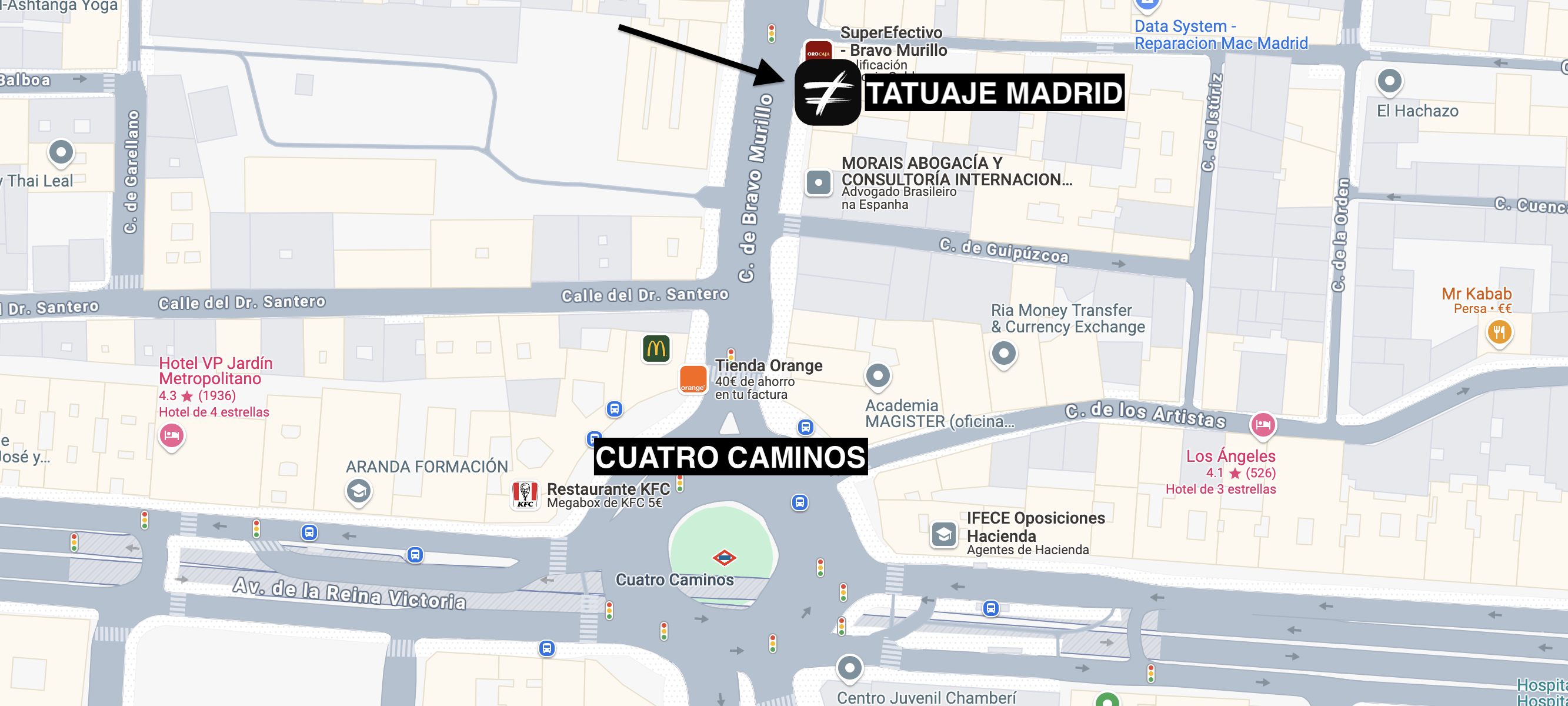 MAPA TATUAJE MADRID
